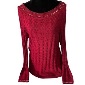 Beautiful Emma & James deep burgundy gorgeously knitted sweater.  Size XL
